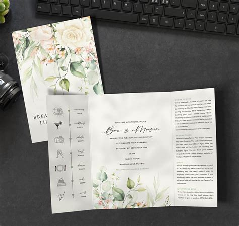 Taverncreative Gatefold Wedding Invitations Botanical Wedding