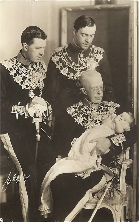 King Gustaf V Of Sweden Holding His Great Grandson Prince Carl Gustaf