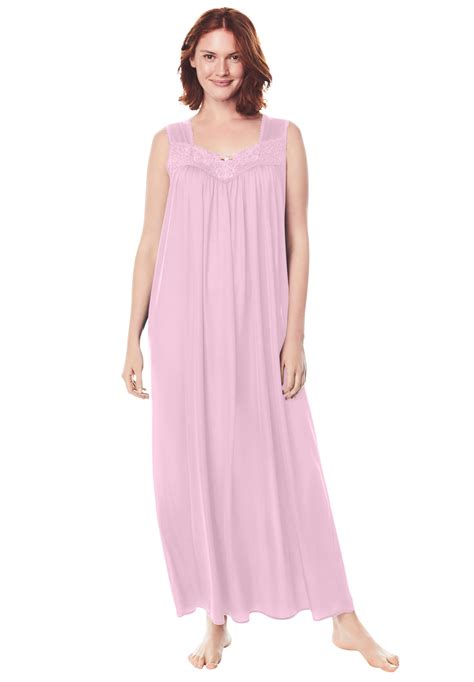 Only Necessities Womens Plus Size Long Tricot Knit Nightgown Nightgown