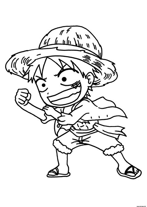 Nos coups de coeur sur les routes de france. Coloriage Luffy Mini One Piece Manga dessin