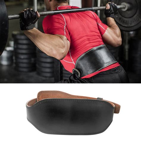 Spring Park Dumbbell Barbell Faux Leather Weight Lifting Belt For Men
