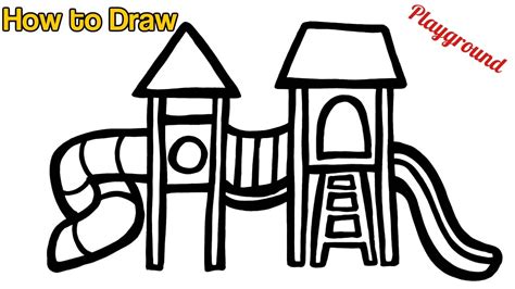 Learn How To Draw A Playground Easy Drawings Step By Step Youtube
