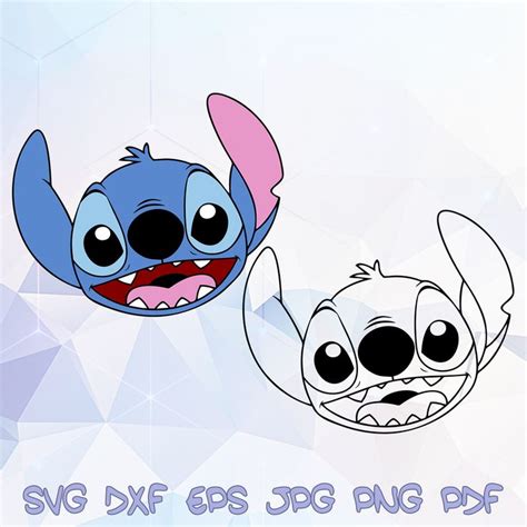 Stitch Head Svg Coloring Page Lilo Disney Clipart Cricut Design