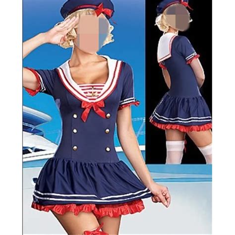 Hot Sell Sexy Navy Sailor Costumes Cute Women Halloween Nautical Cosplay Sexy Navy Blue Fancy