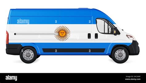 Bandera Argentina Pintada En Furgoneta De Entrega Comercial Entrega De Carga En Argentina