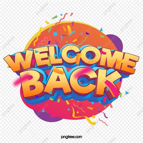 Welcome Back White Transparent Color Gradient Stereo Style Welcome