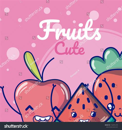 Cute Fruits Cartoons Stock Vector Royalty Free 1162951270