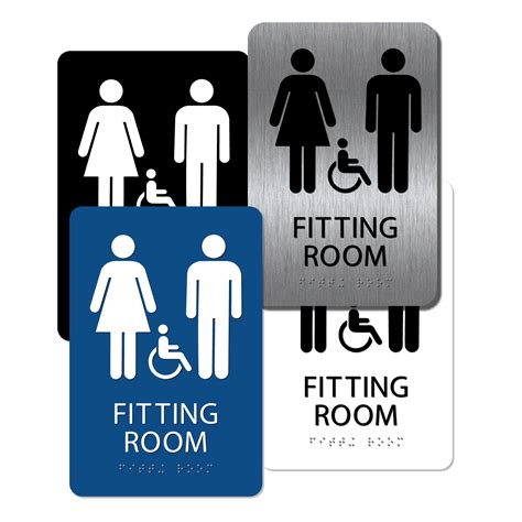 Braille Unisex Handicap Fitting Room Signs 9x 6 Alpha Dog Ada Signs