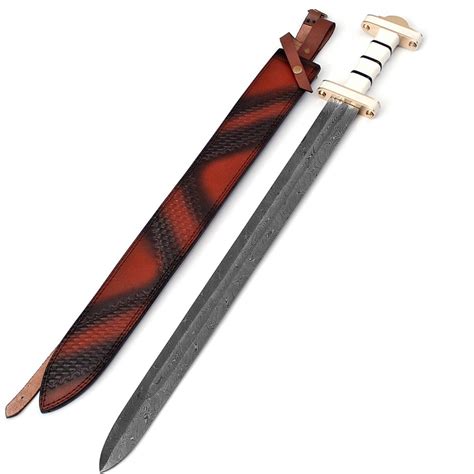 Sword Of Damnation Damascus Steel Norse Viking War Sword Inspire Uplift