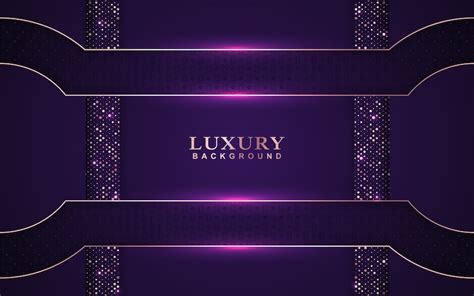 Premium Vector Luxury Purple Overlap Background With Gold Glitters