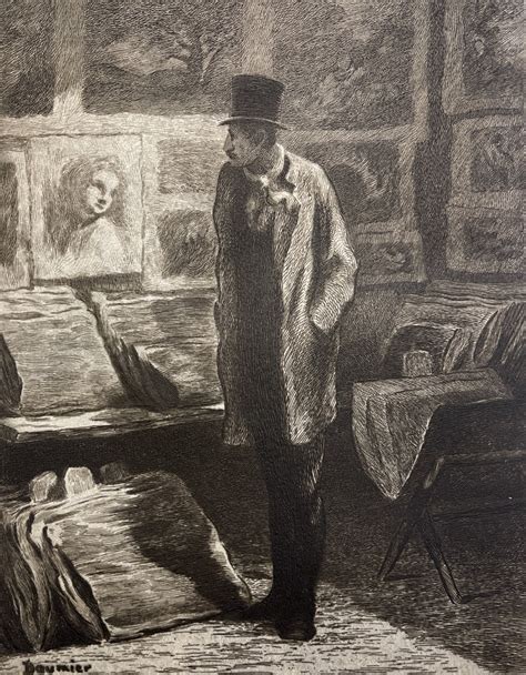 Honoré Daumier Lamateur Destampes Gravure Sur Parchemin Charles Pinet C 1910