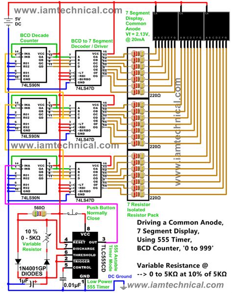 Digital Counter 0 To 999 Driving A Common Anode Seven Segment