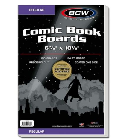 100 Bcw Regular Comic Backing Boards 6 78 X 10 12