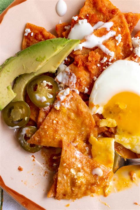 Chilaquiles Rojos Con Huevos Red Chilaquiles With Eggs Mission Food