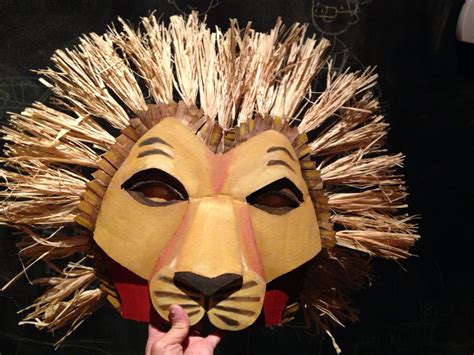 Simba Mask Cardboard Paint Raffia Lion King Jr Pinterest