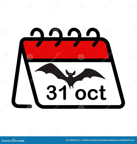 Halloween Calendar Simple Flat Icon 31st October Oganiser With Vampire