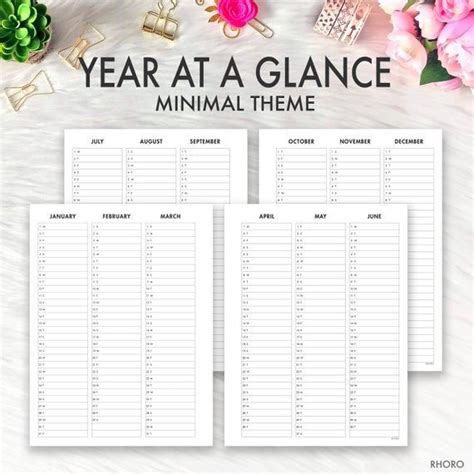 Happy Planner Printable 2021 Year At A Glance Classic Happy Planner