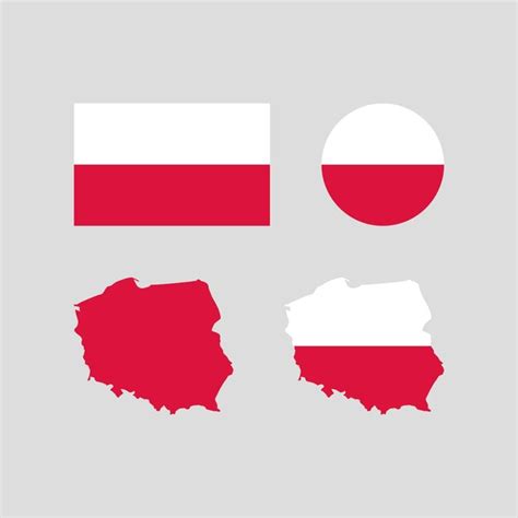 Premium Vector Poland National Map And Flag Vectors Set