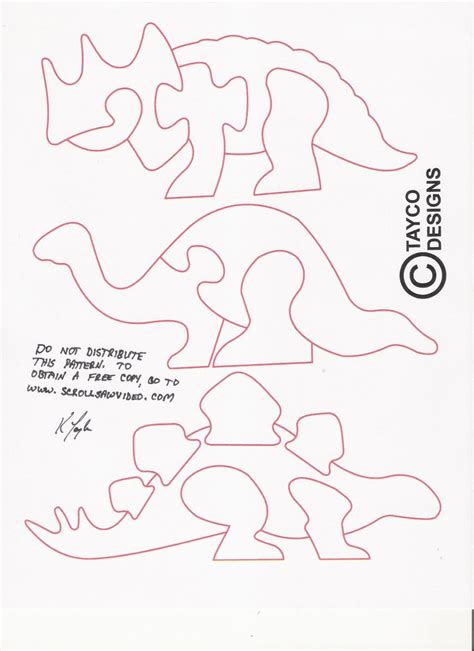 1100 3 Dino Puzzles2 1700×2338 Scroll Saw Patterns Free Scroll