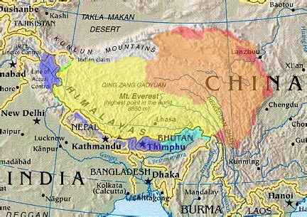 Tibetan Plateau World Map