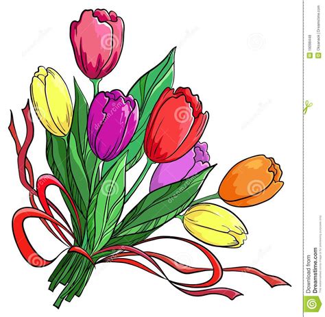 Disegni di fiori da colorare. Fiore, tulipani, mazzo illustrazione vettoriale. Illustrazione di background - 18098448