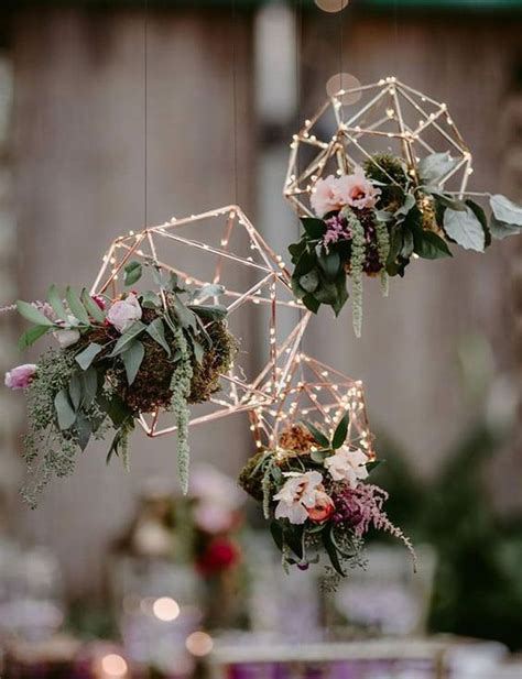 Suspended Floral Geometric Floral Wedding Decoration Geometric Wedding