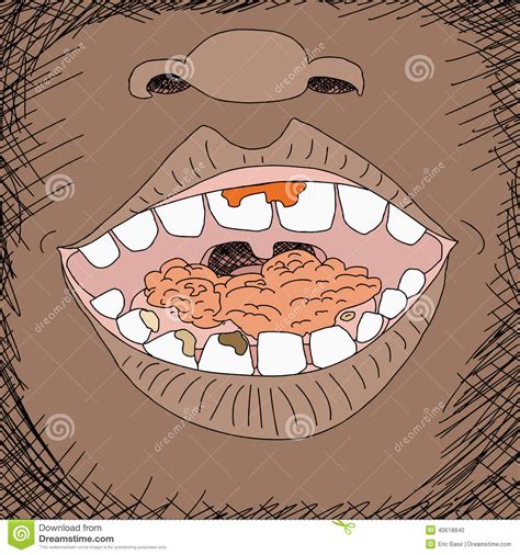 Open Mouth With Food Stock Vector Illustration Of Teeth 40618840