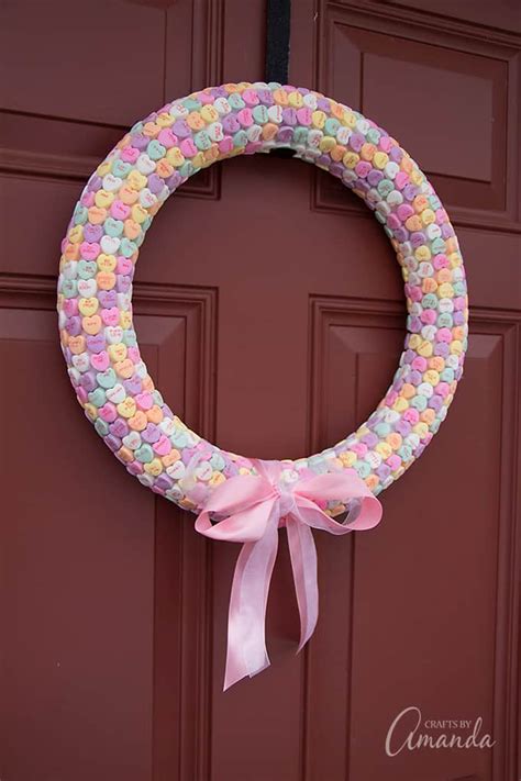 Conversation Heart Wreath A Fun Valentines Craft For Adults