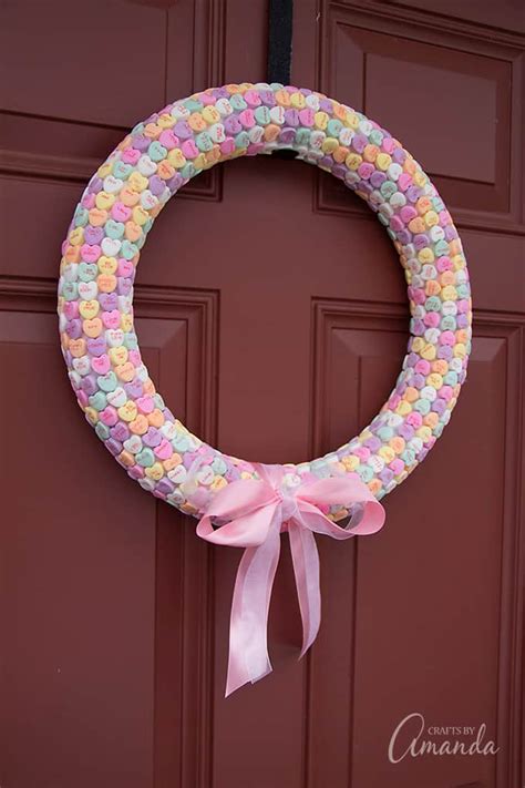Conversation Heart Wreath: a fun Valentine's craft for adults