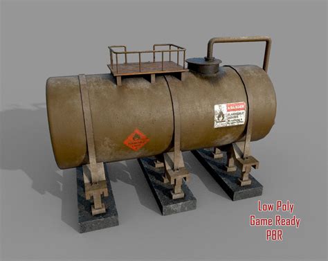 Industrial Red Tank 3d Asset Vr Ar Ready Cgtrader
