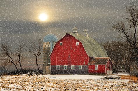 Red Barn In Snow 167 Old Red Barn Print Photograph Winter Etsy