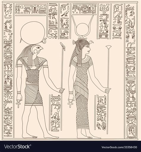 Ancient Egyptian Drawing Royalty Free Vector Image