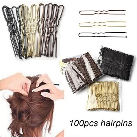 100 Pcsbag 5cm6cm U Shaped Alloy Hairpins Waved Hair Clips Simple Metal Bobby Pins Barrettes
