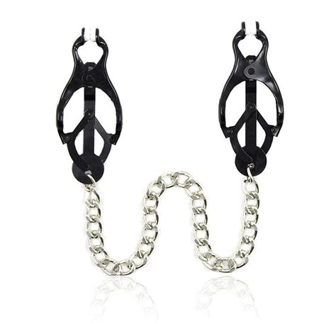Rabbitow 1 Pair Butterfly Nipple Clamps Nipple Clip With Chain Breast
