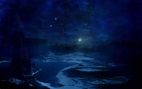 Wallpaper Landscape Fantasy Art Night Artwork Stars Moonlight