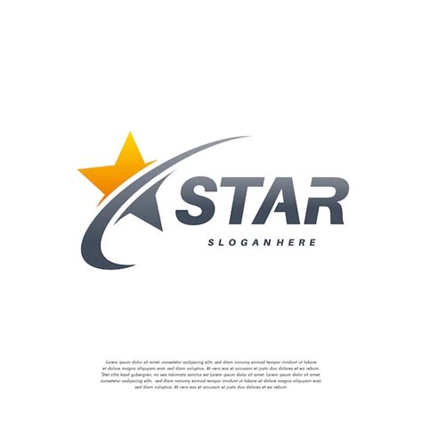 Premium Vector Elegant Star With Swoosh Logo Designs Star Logo