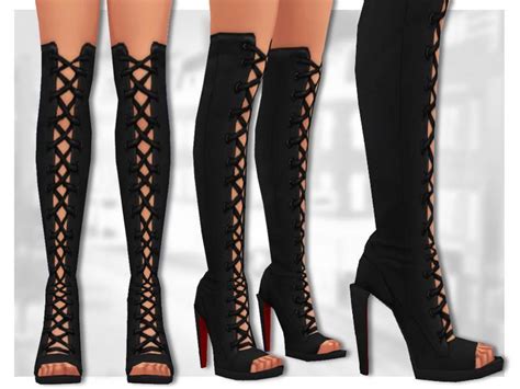 Sentate S Lilith Boots Knee High Sims Cc Shoes Sims Clothing