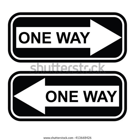 One Way Sign Vector Illustration Stock Vector Royalty Free 413668426