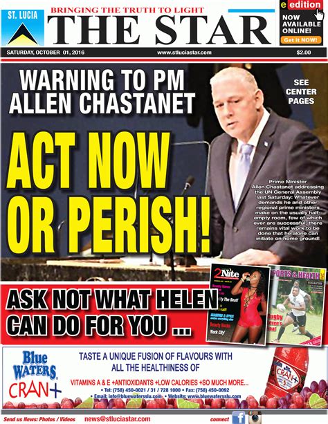 The STAR Newspaper for Saturday October 1st 2016 | The St. Lucia STAR