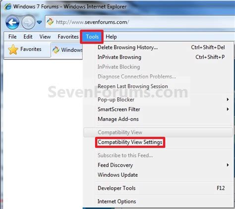 Internet Explorer Compatibility View Updates Windows 7 Help Forums