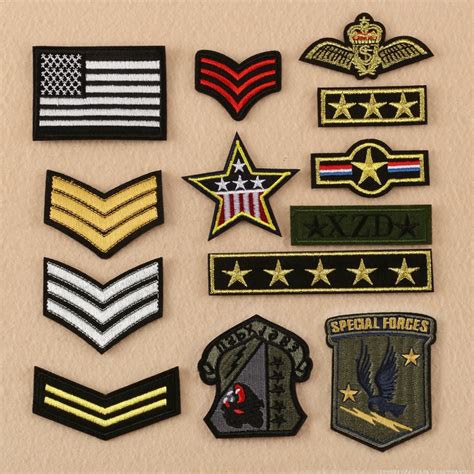 Buy 13pc Military Rank Embroidery Patches Emblems For