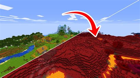 Beating Minecraft With The Nether And Overworld Textures Swapped Youtube