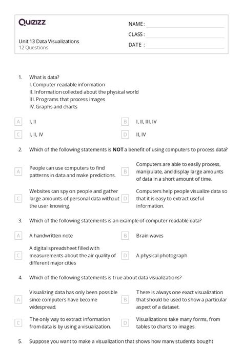 Data Visualization Worksheets On Quizizz Free Printable Hot Sex Picture