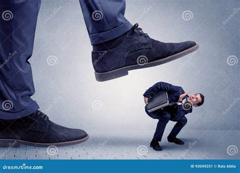 Young Businessman Getting Crushed Stock Image Image Of Laborer Abuse