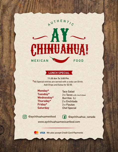 This is the home page of ay chihuahua mexican restaurant, serving authentic mexican cuisine to priceville, hartselle, and decatur, alabama. Ay Chihuahua Mexican Food - Best Authentic Mexican food in Surrey and White Rock, Vancouver BC ...