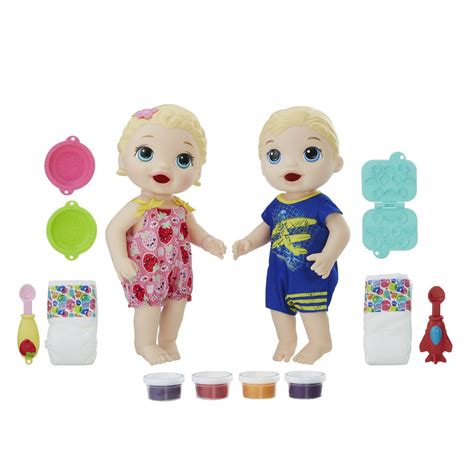 Baby Alive Snackin Twins Luke And Lily Dolls Blonde Hair Walmart