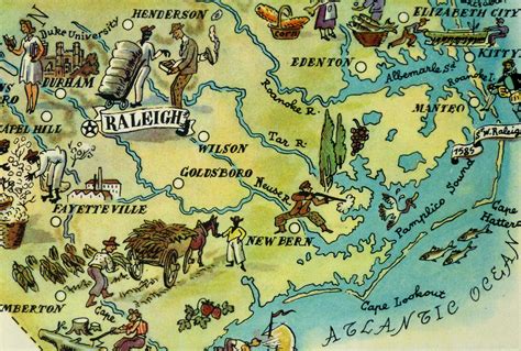 North Carolina Pictorial Map 1946