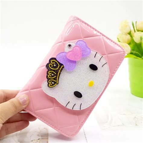 Luxury Famous Brand Hello Kitty Cute Kawaii Short Small Ladies Wallet