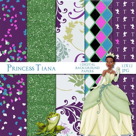 Princess And The Frog Digital Scrapbook Background Papers 12x12 Tiana