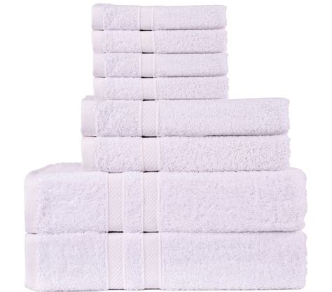 Living Fashions 8 Pack Towel Set 2 Bathroom Towels 2 Hand Towels 4